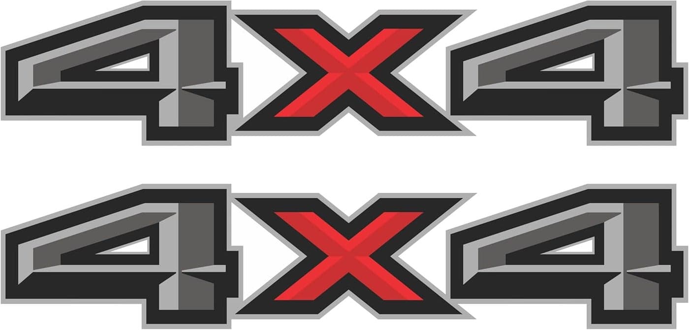GOLD HOOK F150 4x4 Decal Set - Durable Black/Red Metallic Finish Stickers for Truck Enthusiasts