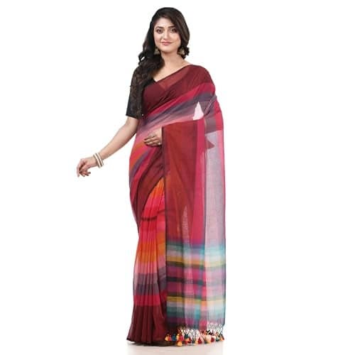 dB DESH BIDESH Women`s soft handloom cotton saree trending kalyani wedding farewell sari for women party, wear printed new, collection daily, wear georgette linen summer cotton sarees for women