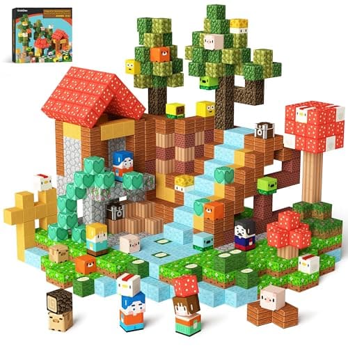 GobiDex 100PCS Magnetic Blocks Kid Building Toys for 3 Years Old Boys Girls Upgraded Build MagWonder World with STEM Magnets Toys Game Based Sensory Gifts for Toddler