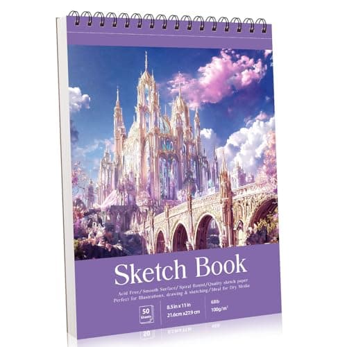 Sketch Book 8511 inch Spiral Bound Sketch Pad 100 Sheets 68lb100gsm AcidFree Sketchbook for Drawing Painting Sketching Art Paper Drawing Supplies for Teens Adults Artists Ideal GiftsPurple