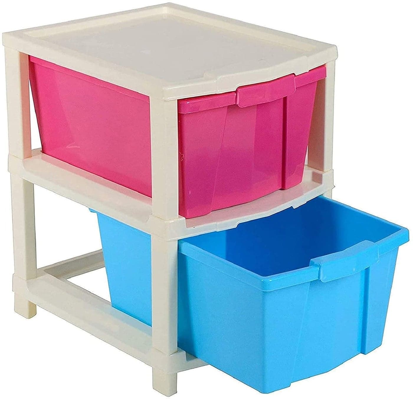 Swami Enterprise 2 Layer Plastic Modular Drawer System Large Stomo Multi Purpose chest of Drawer Organizer for Home Office Hospital Parlour and School Foldable drawer 2 LAYER STORAGE DRAWER
