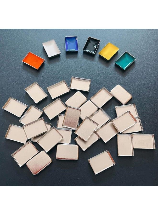 100Pack Empty Eyeshadow Metal Pans Cosmetic Eyeshadow Blush Lipstick Organizer for Makeup Pressed Powders (0.8 inch)