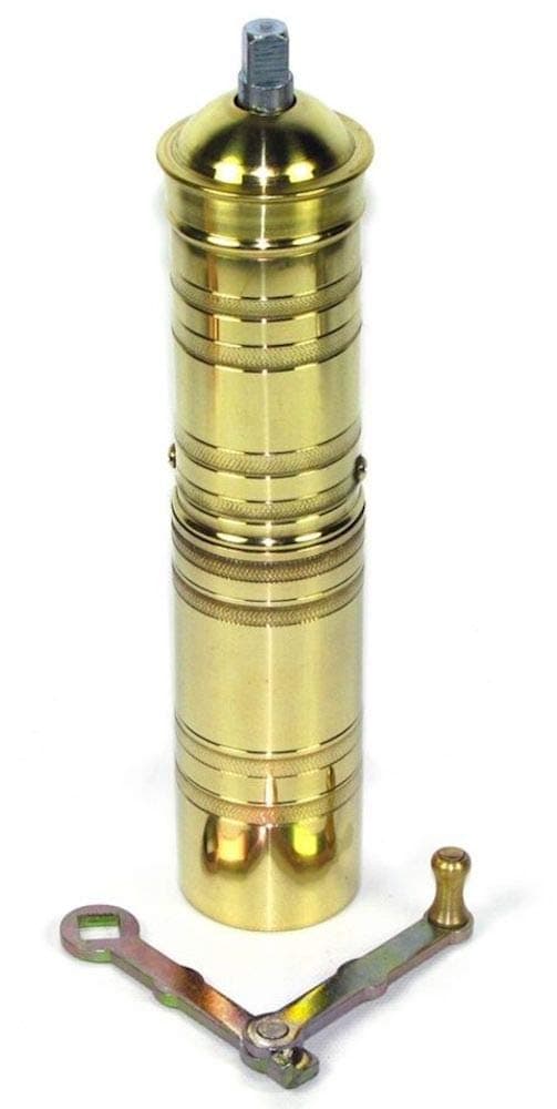 Handmade Heavy-Duty Brass Coffee & Spice Grinder – Manual Turkish, Greek, Arabic Coffee Mill, Adjustable Hand Crank Espresso Bean & Pepper Grinder (8.5")