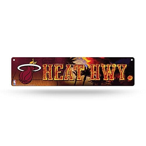 Rico Industries NBA Miami Heat 16-Inch Plastic Street Sign Décor