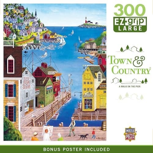 MasterPieces 300 Piece EZ Grip Jigsaw Puzzle A Walk on the Pier 18x24