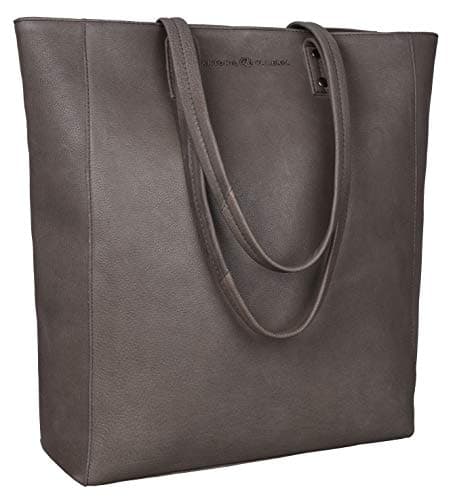 ANTONIO VALERIA Ava Vintage Wash Grey Leather Tote/Top Handle Shoulder Bag for Women
