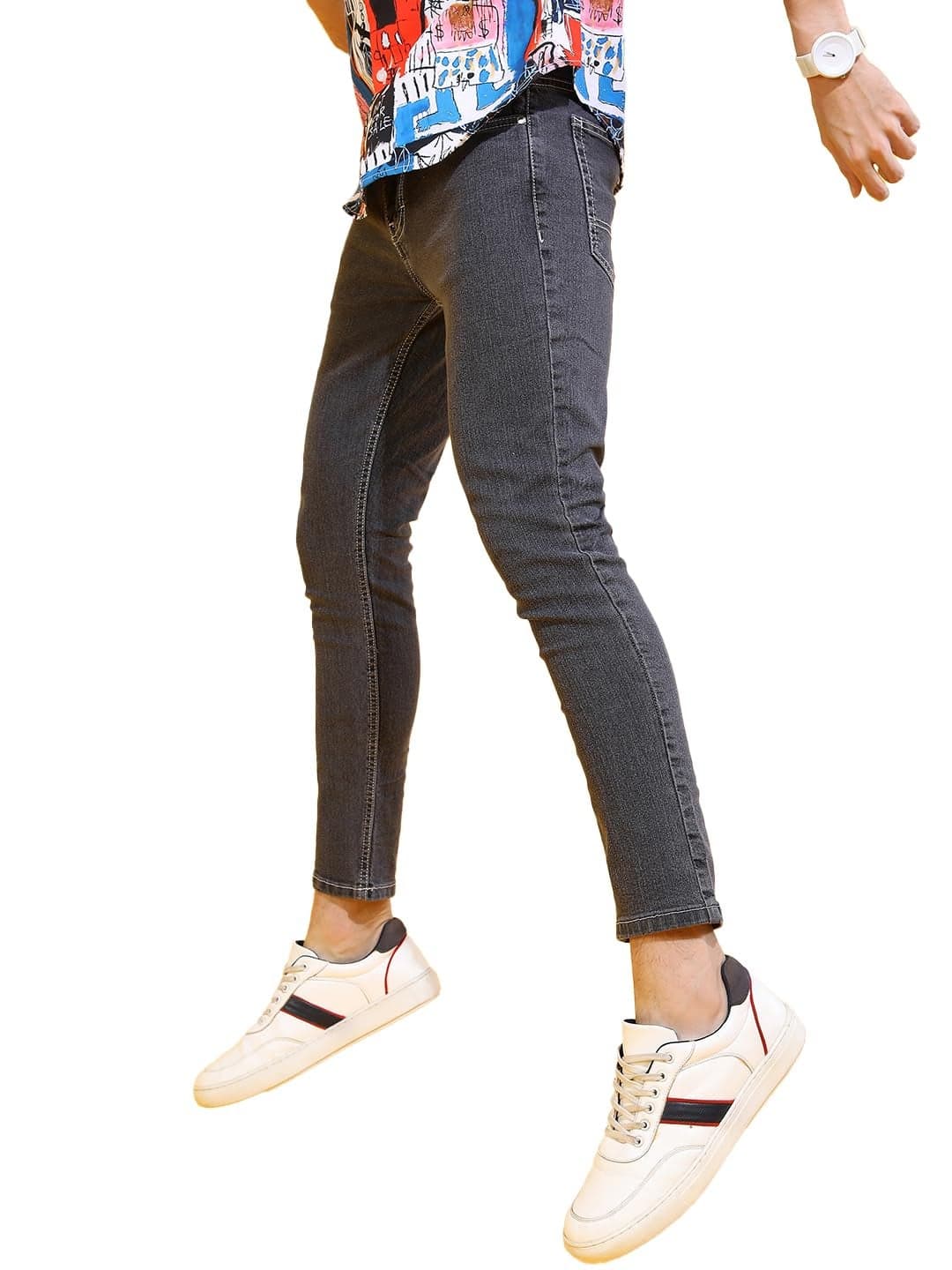 Highlander Men Grey Tapered Fit Stretchable Jeans