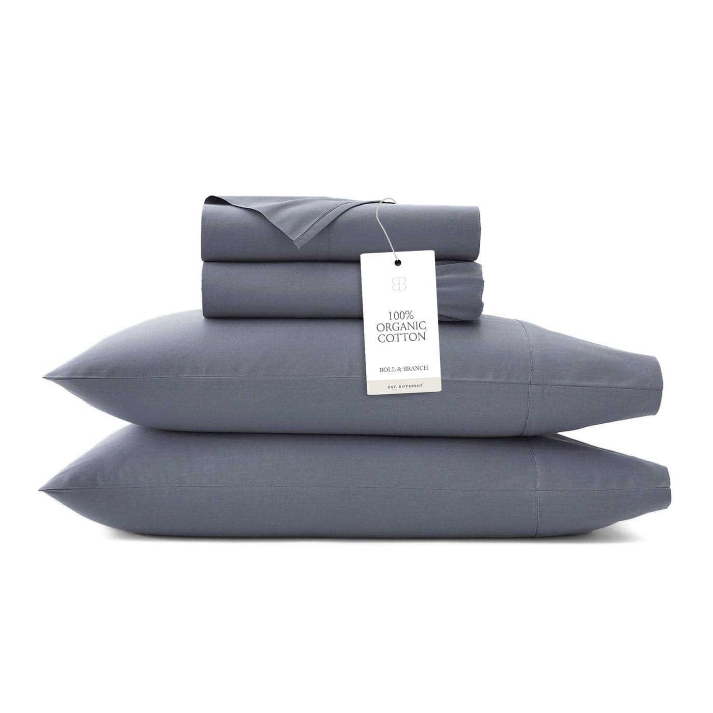 BOLL BRANCH Signature Hemmed Sheet Set King Mineral Luxury 100 Organic Cotton Includes 1 Flat 1 Fitted 2 Pillowcases Buttery Soft