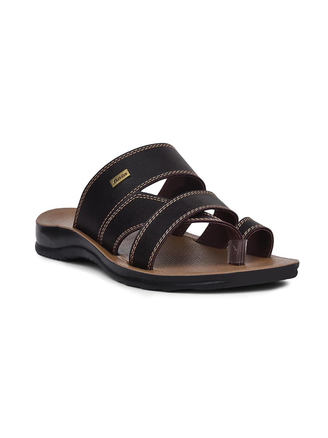 Bata Toe King Men's Dark Brown Sandals - 7 UK (8714114)