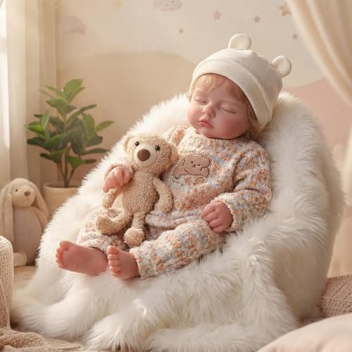 BABESIDE Lifelike Reborn Baby Dolls Girl for Kids Grandkids Aged 3 Years 17 Inch Cute Soft Vinyl Realistic Baby Doll with Complete Accessories ASTM F963 and EN71 Safety Standards