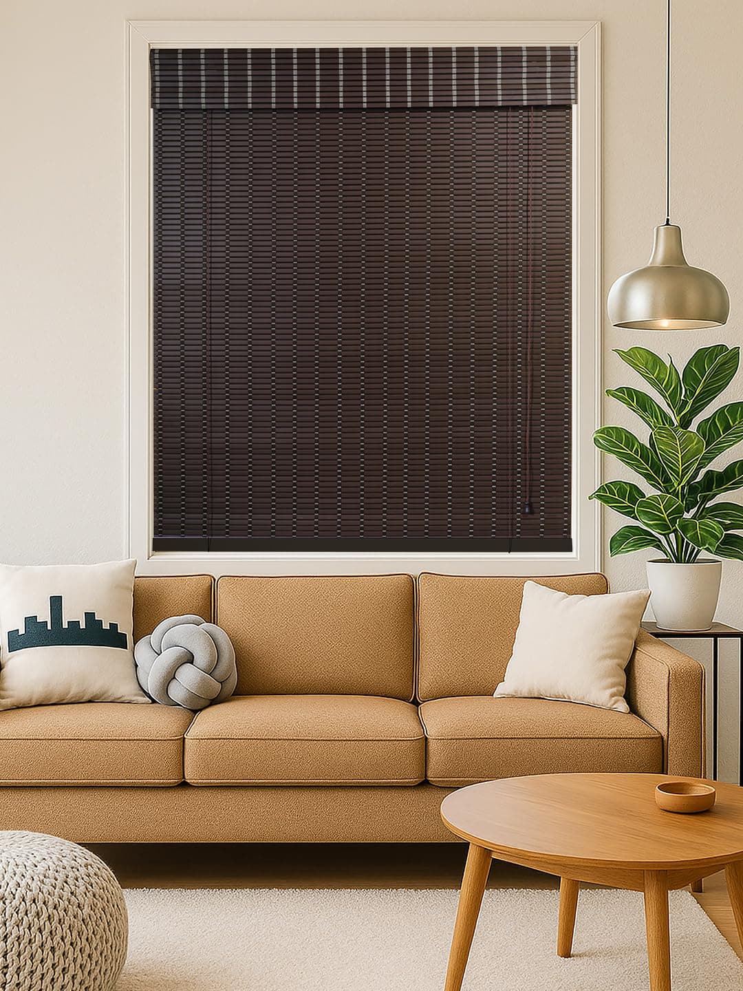 Mr.Chickwala Light Filtering & Cooling PVC Exterior & Interior Window Blind for Balcony and Outdoor Area - Sun Shade, Heat Reducing, Rain Resistant (Choclate) 1 piece (4 Feet Width x 9 Feet Height)