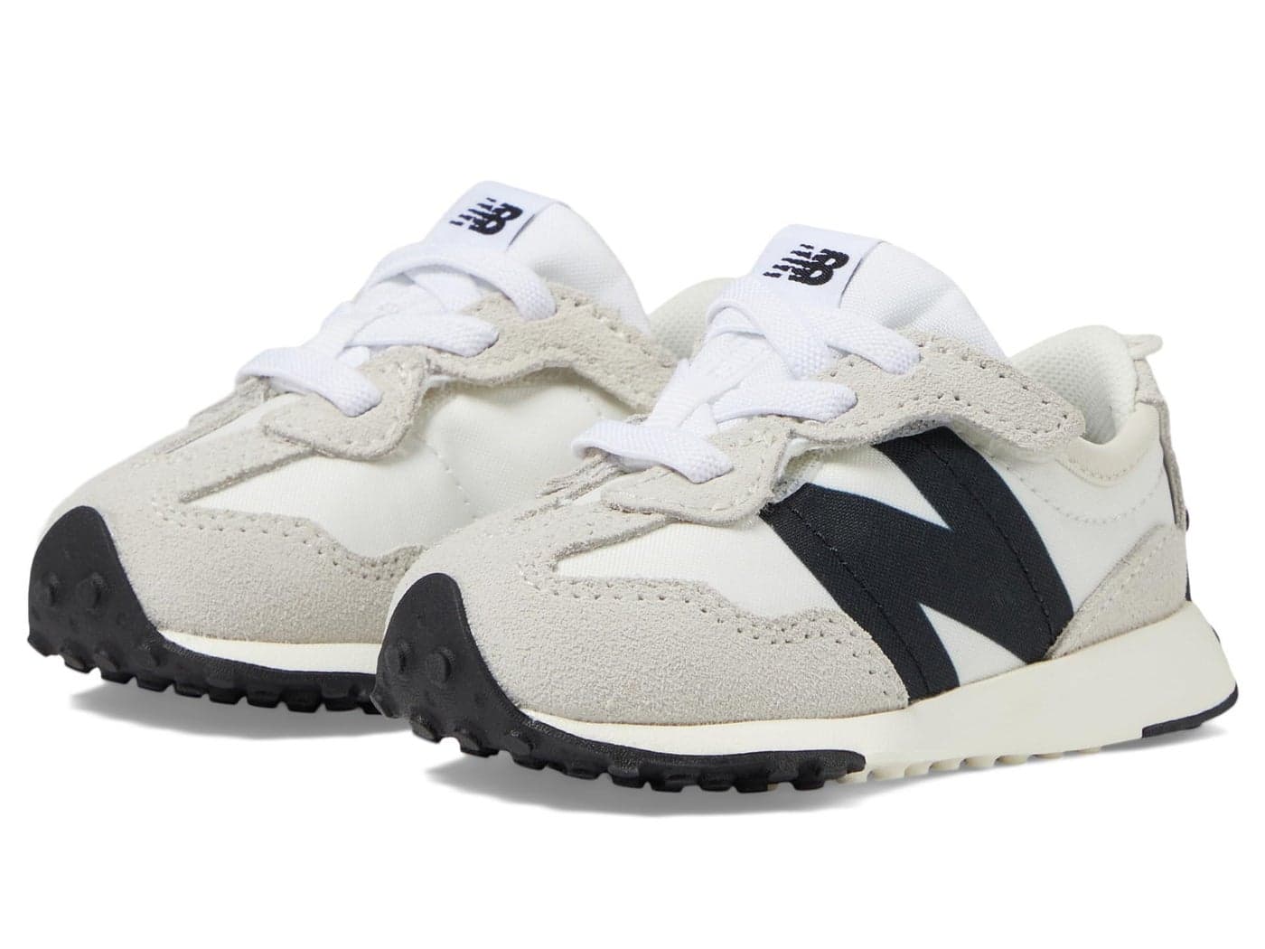 New Balance Girls 327 New-B Hook & Loop (Infant/Toddler) Sneaker, Silver Birch/Black, 6.5