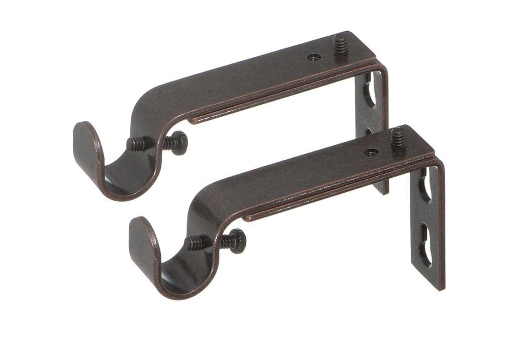 Ivilon Adjustable Brackets for Curtain Rods - for 1/2 or 5/8 Inch Rods. Set of 2 - Oil Rubbed Bronze