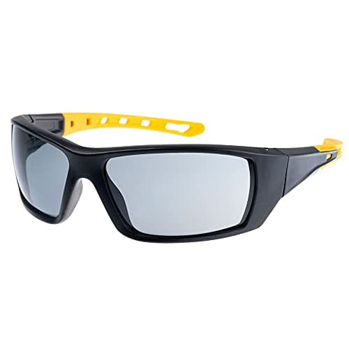 Caterpillar Planer 104-AF Safety Glasses, Black/Yellow, Smoke Lens