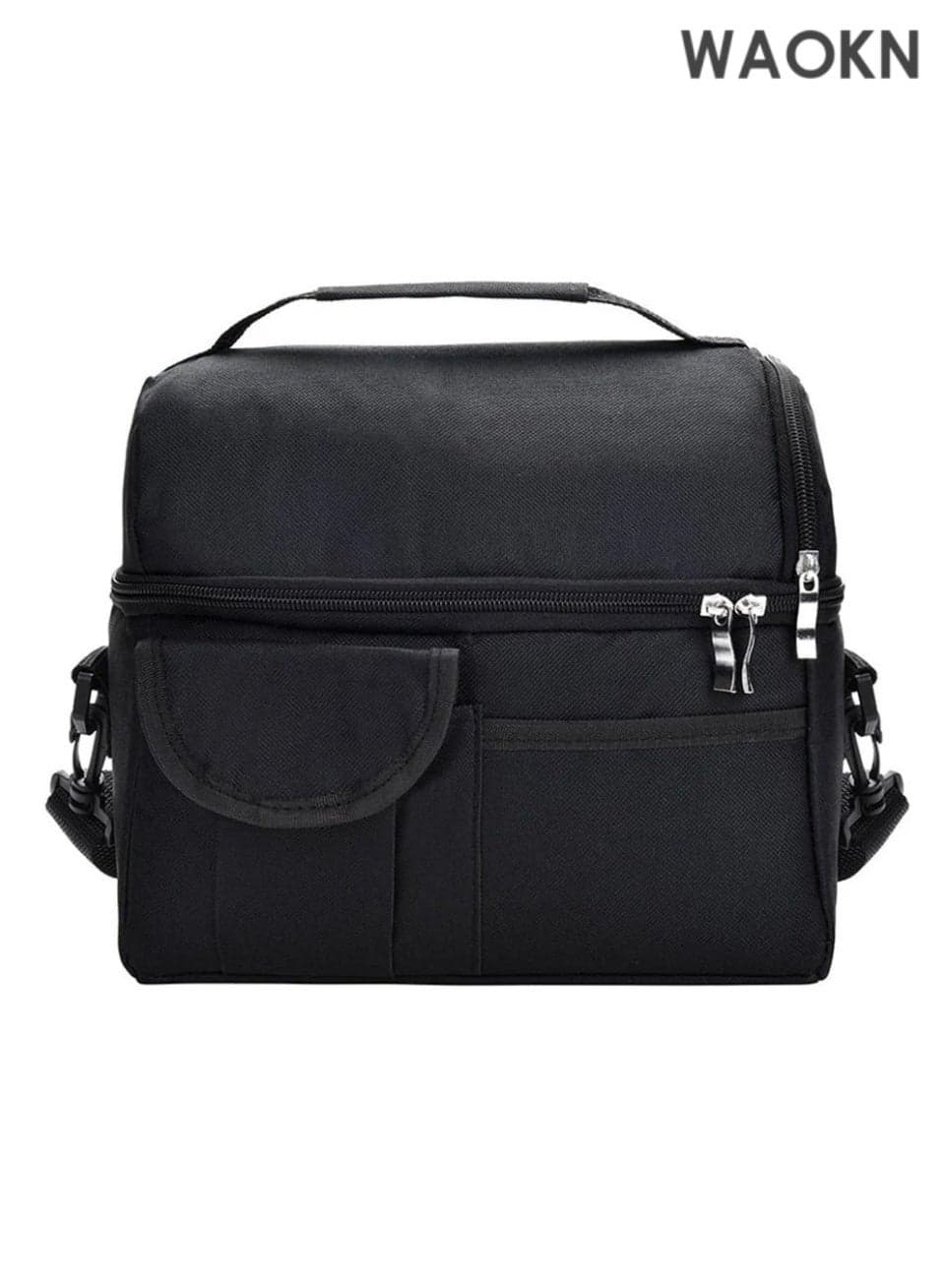 Picnic Travel Camping Insulated Lunch Bag, Leakproof Thermal Bento Cooler Tote for Women and Men, Dual Compartment with Shoulder Strap