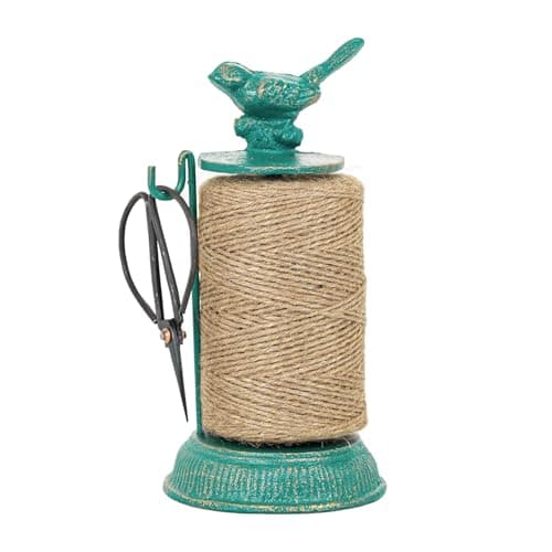 Sungmor Cast Iron Garden Twine Holder Set 1300ft Natural Jute Twine String Rope Rack Scissors Decorative Practical Home Arts Crafts Tools for Picture Display Gift Wrapping Packing Gardening