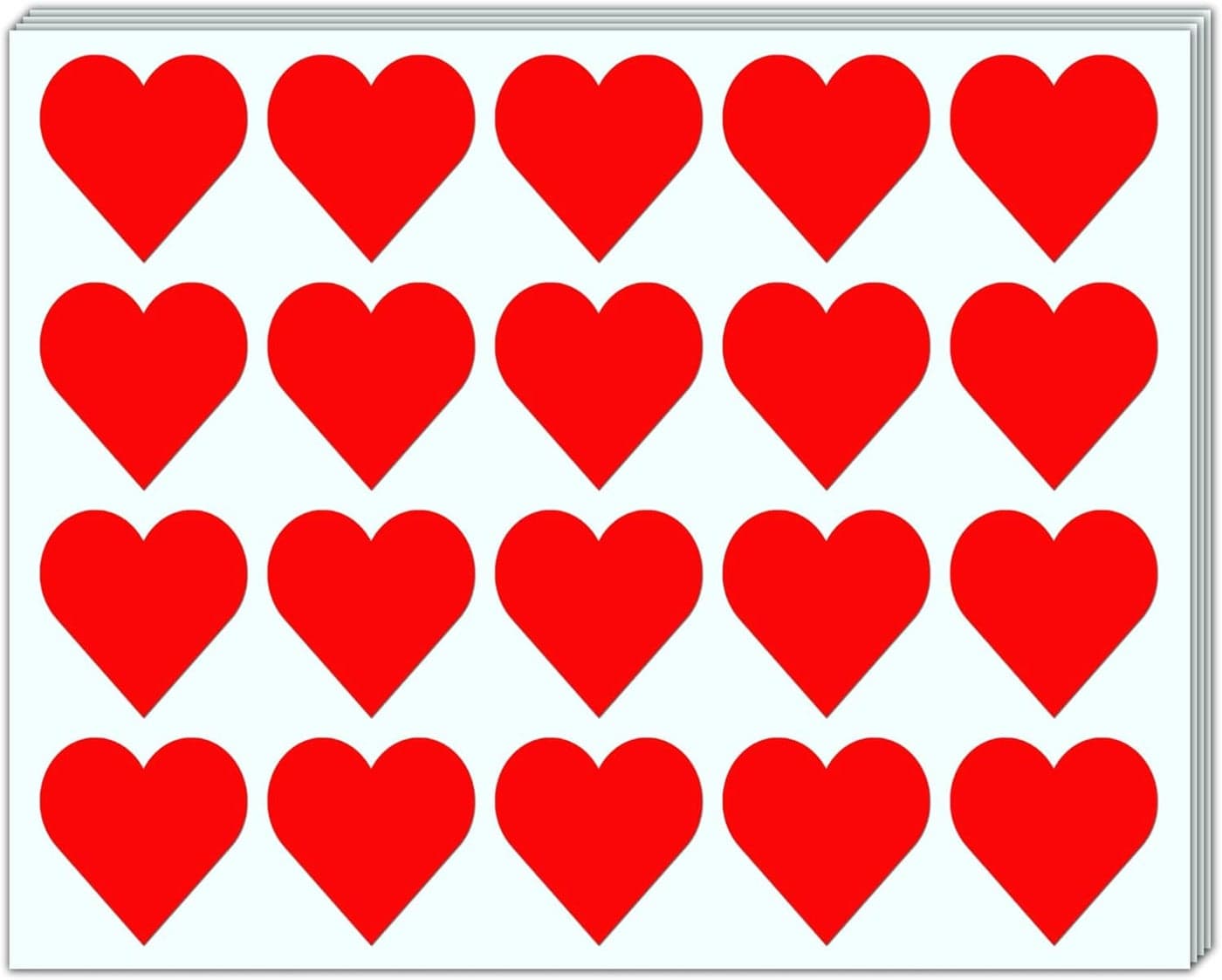 500 Pieces 2 inch Large Red Heart Stickers for Kids Bulk Heart Sticker Sheets
