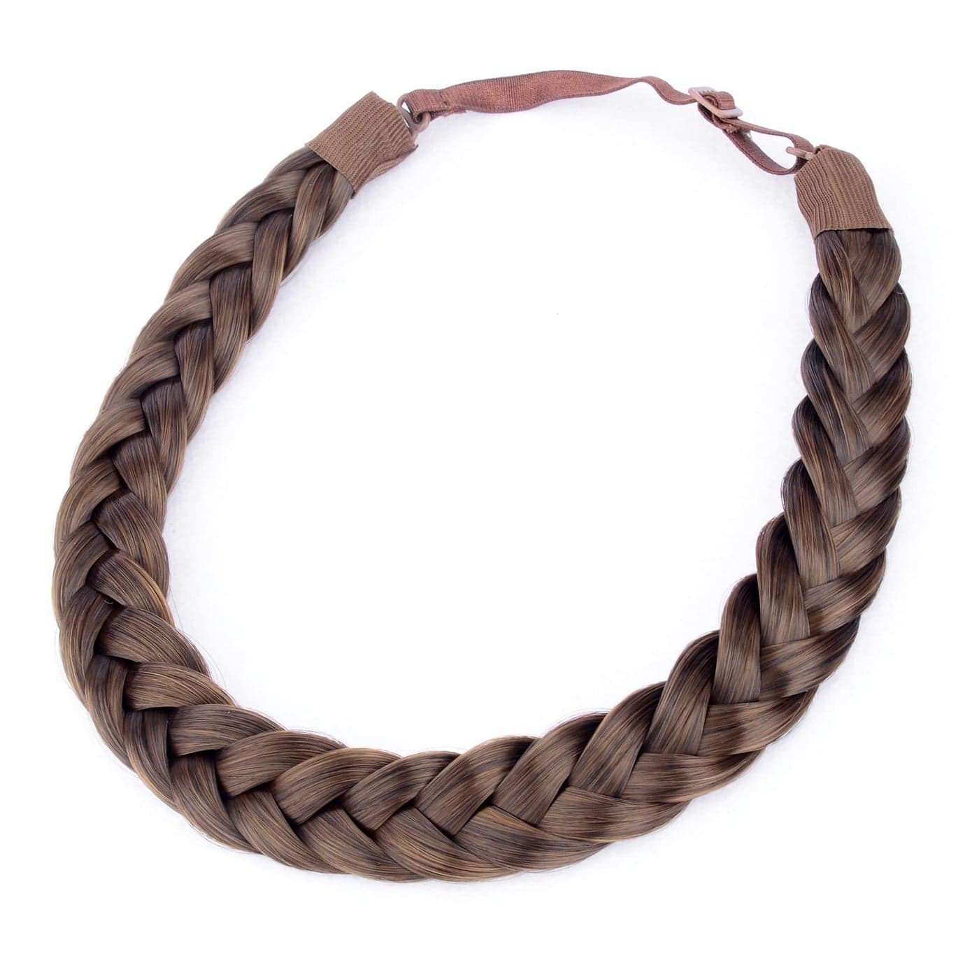 DIGUAN 2 Strands Synthetic Hair Braided Headband Classic Chunky Plaited Braids Elastic Stretch Hairpiece Women Girl Beauty accessory 54g Dirty Blonde