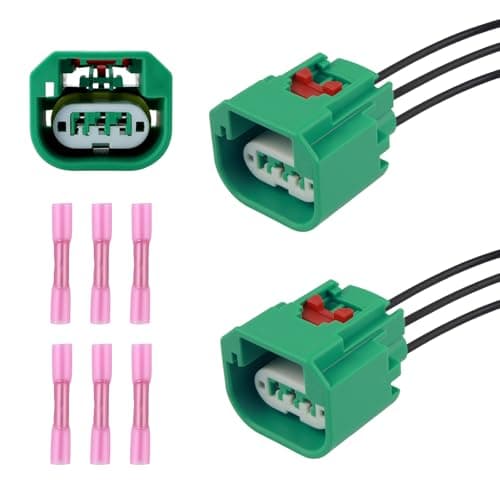 2PCS Headlight Wiring Harness with TerminalsPratical Headlight Connector Plug Compatible with DodgeJeepRamHeadlights Socket Harness Car Accessories Replace OEM68064997AA