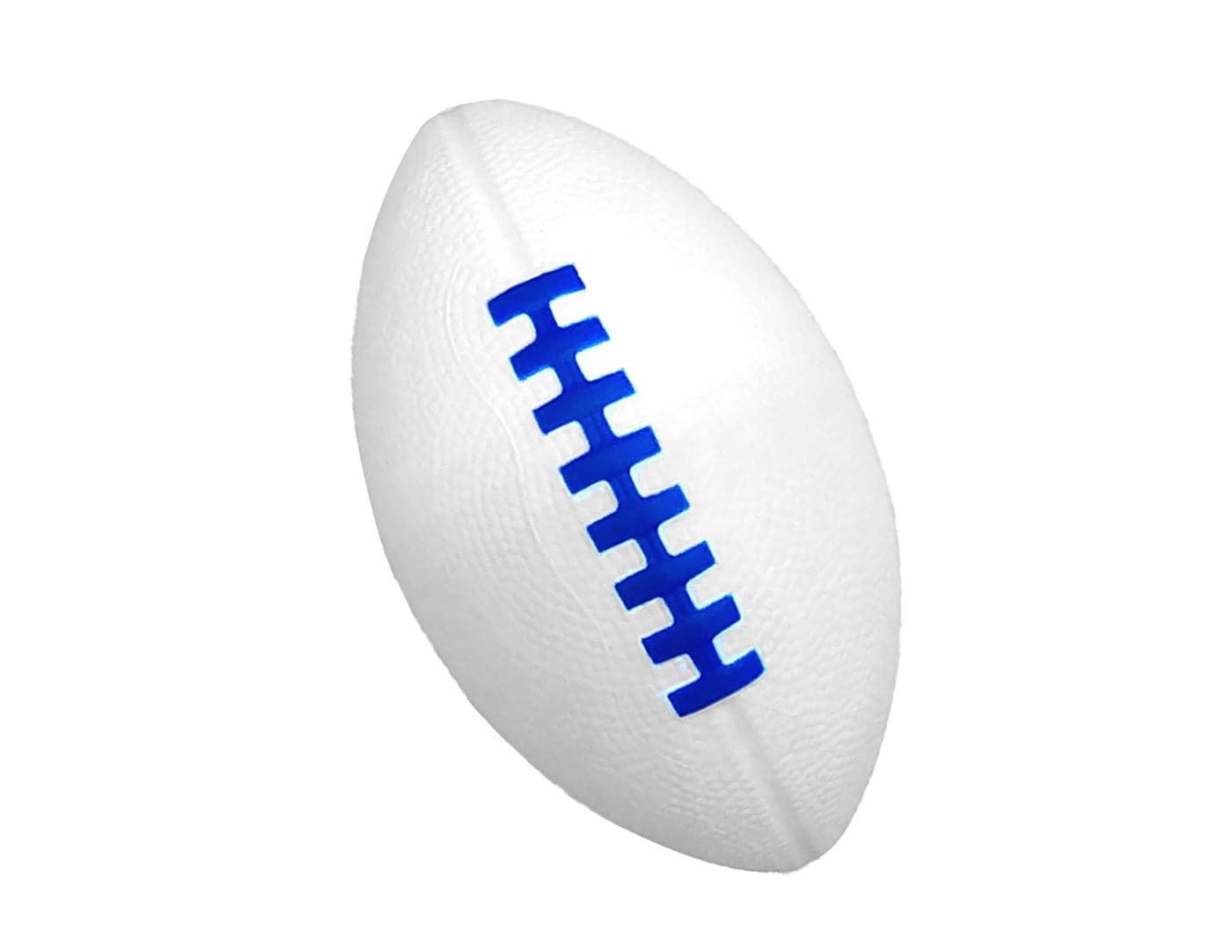 LMC Products Foam Football - 7.25" Easy Grip Small Football for Kids - Kids Football Youth Size - Quality Soft Foam Toddler Footballs (White & Blue)