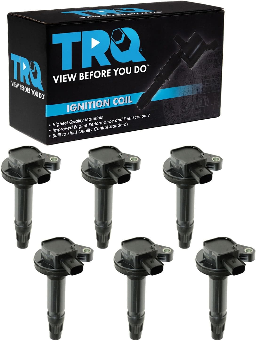 TRQ Direct Ignition Coil Set of 6 for Ford Fusion, Flex, Edge, Taurus, Lincoln MKS, MKT