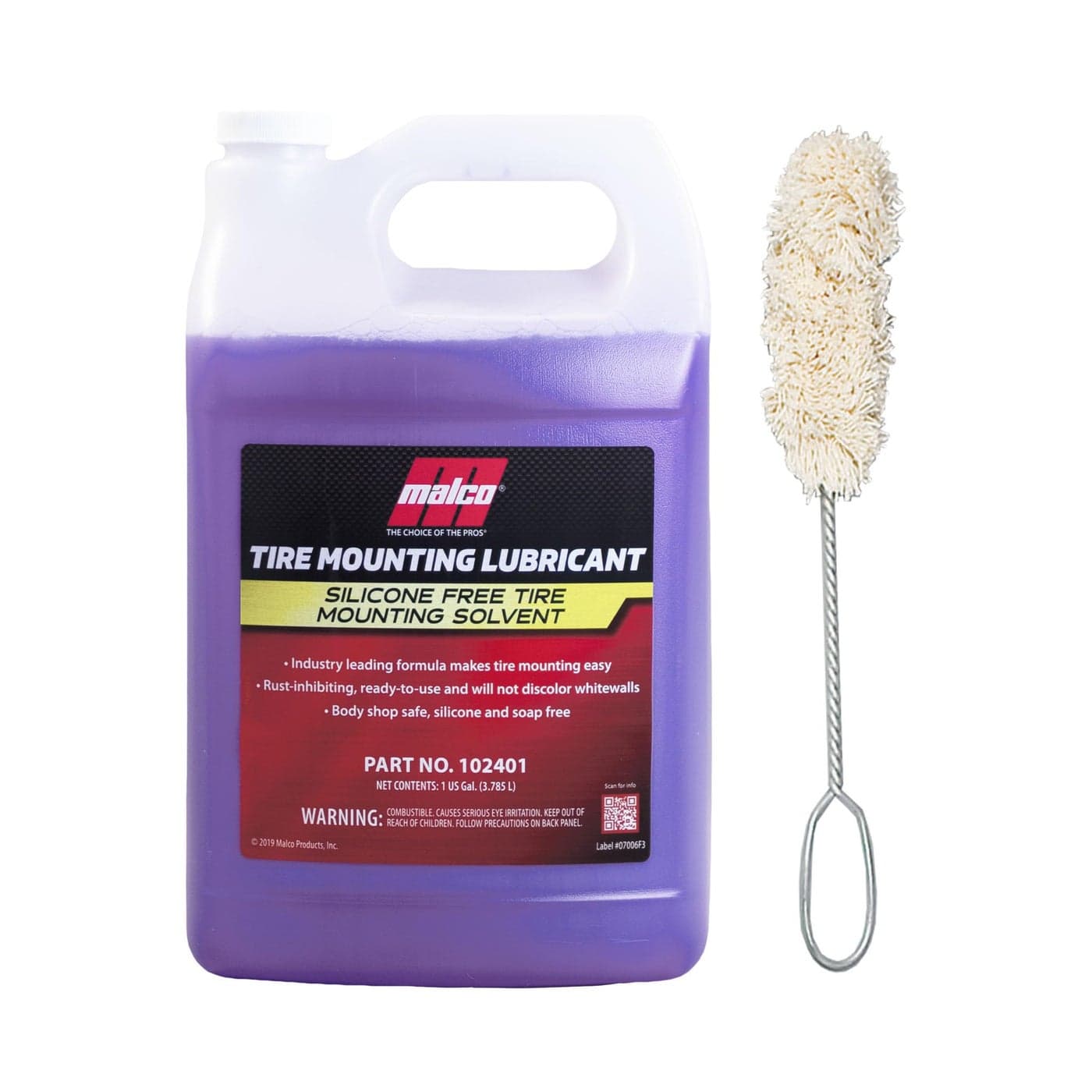 Malco Tire Mounting Demounting Lubricant with Applicator Automotive Truck Farm HeavyDuty Construction TiresImproved Bead SealRust ProtectionSilicone Soap Free 1 Gal 102401