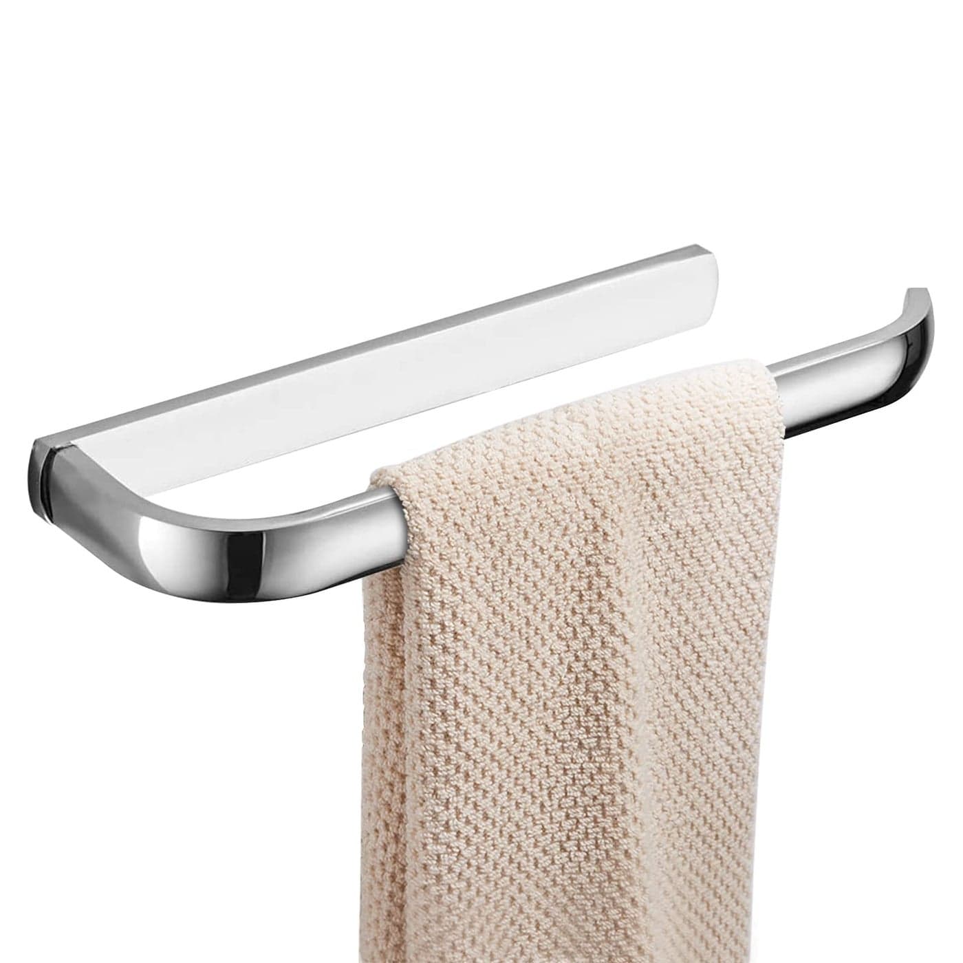 BESy Brass Hand Towel Bar for Bathroom Polished Chrome Bathroom Accessories Fixtures, Rustproof Wall Mounted Towel Rack Hanger, 12 Inch