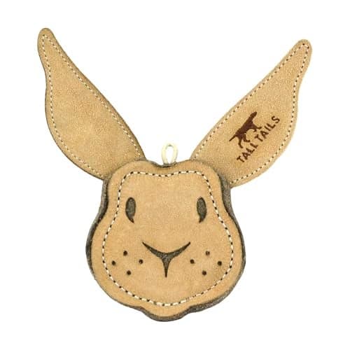 Tall Tails Dog Natural Leather Scrappy Fetch Toy for Dogs Rabbit