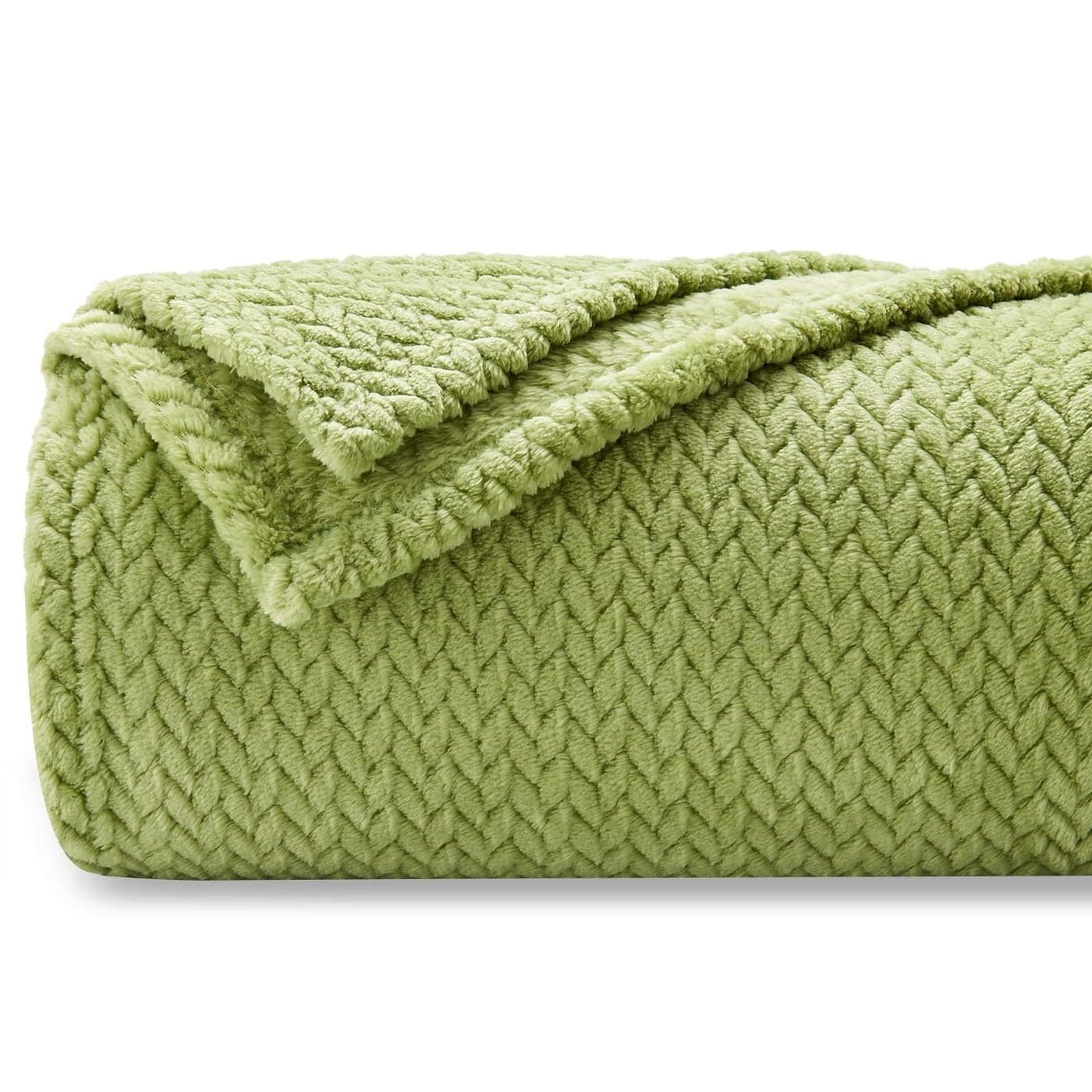 NEWCOSPLAY Super Soft Throw Blanket Green Premium Silky Flannel Fleece Leaves Pattern Lightweight Bed Blanket All Season Use Green Throw50x60