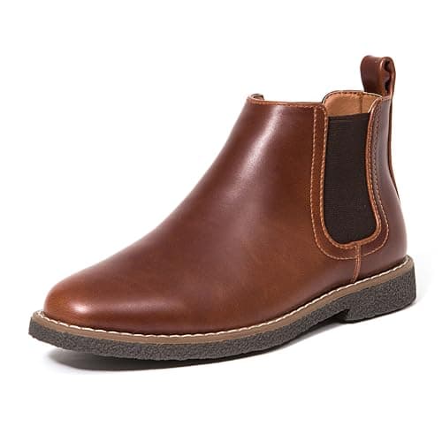 Deer Stags Boy's Zane Chelsea Boot, Redwood/Dark Brown, 5 Big Kid