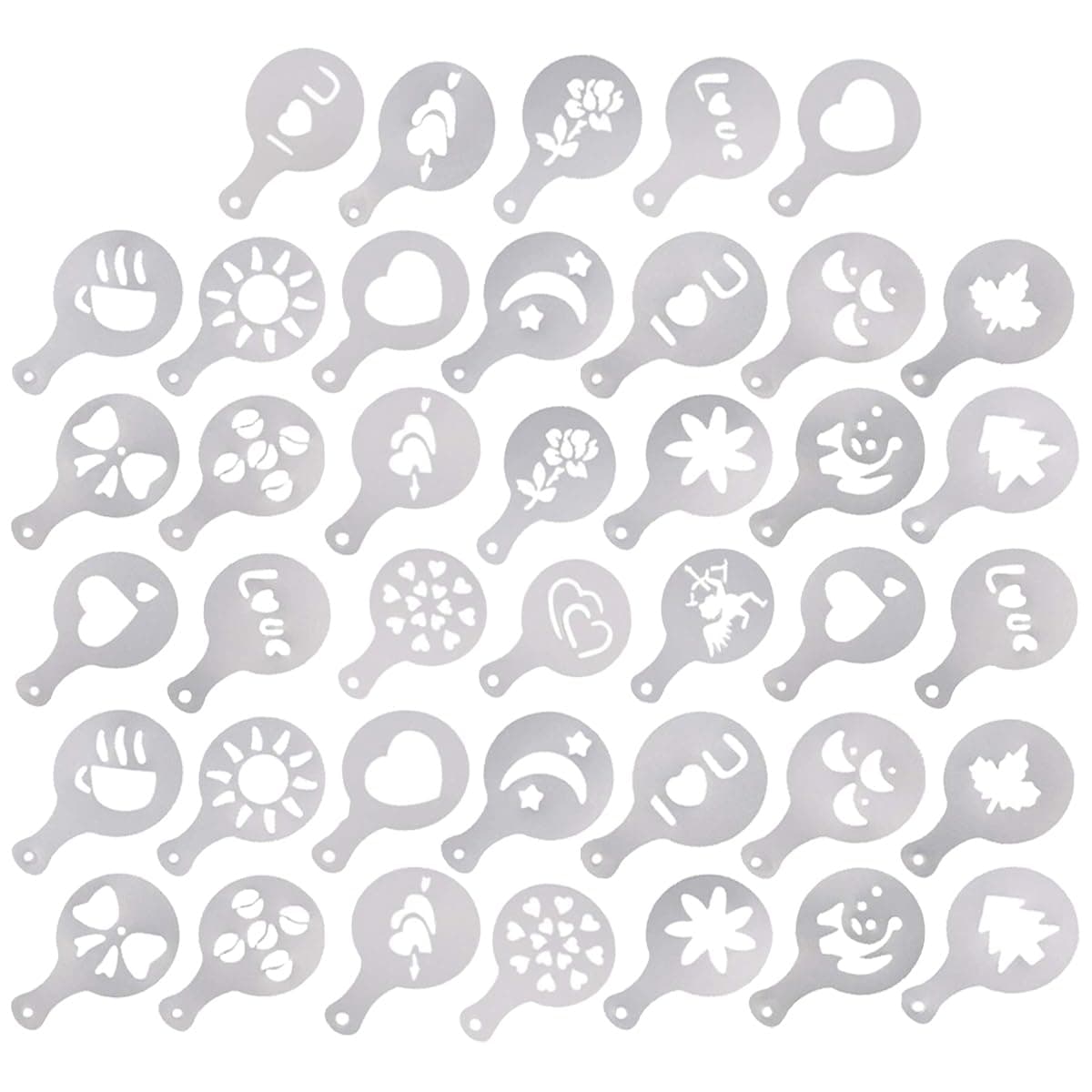 CKANDAY 40 Pcs Coffee Decorating Stencils 3 Pack Foam Latte Art Barista Template for Decorating Oatmeal Cupcake Cake Cappuccino Hot Chocolate for Adult Kids Children Christmas Thanksgiving Day