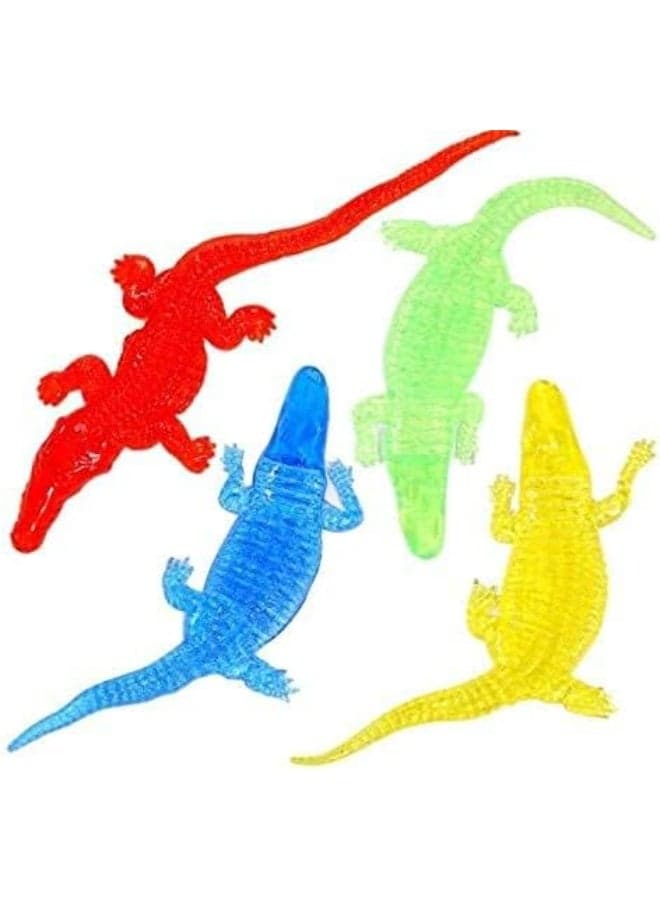 Pack of 4 Multicolour Sticky Stretchy Animal Crocodile Relieve Pressure Toys Unisex Children Crocodile Toys For Kids Rubber Sticky Jelly For Gift Kids