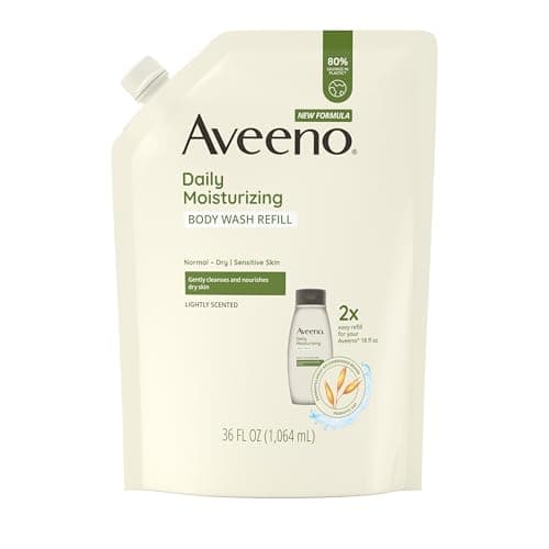 Aveeno Daily Moisturizing Body Wash for Sensitive Skin Prebiotic Oat Gently Cleanses Nourishes Feels Moisturizing Dry Skin Light Fragrance Refill Pouch 36 fl oz