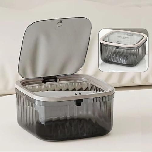Tomonobu Mini Trash Can with Lid, Removable Small Garbage Can, Ultimate Mini Desktop Storage Box for Car, Bathroom, Kitchen or Bedroom