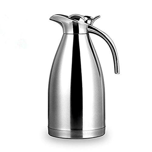 Bonnoces 68 Oz Stainless Steel Thermal Carafe - Double Walled Vacuum Insualted Thermos/Carafe with Lid - Coffee/Tea Carafe Heat & Cold Retention - 2 Liter