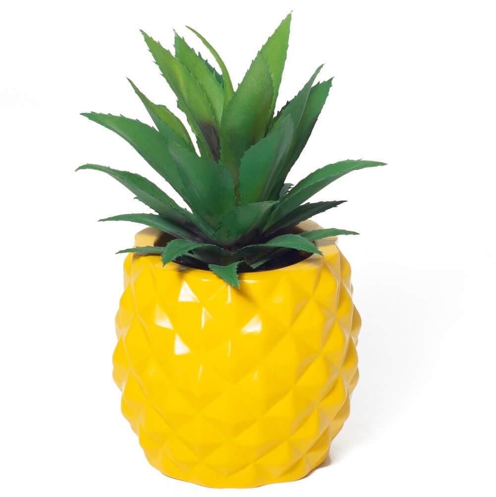 BLASCOOL Artificial Succulent Potted Pineapple Decor Fake Pineapple Home Office Kitchen Table Decoration Yellow