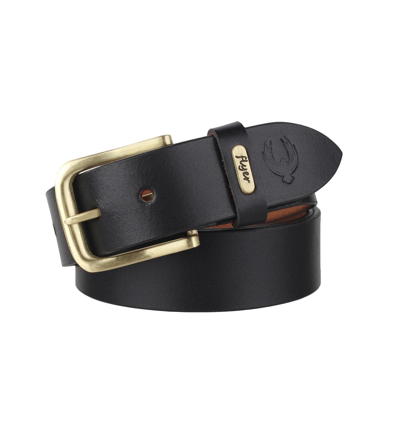Flyer Men's Leather Belt (Formal/Casual) (Colour -Black) (Size -36) Buckle Adjustable Size Genuine Leather (BL908-36) (Pack of 1)