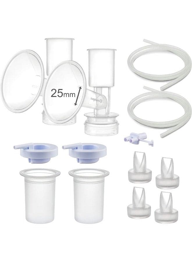 Maymom Pump Parts for Ameda Purely Yours Pumps Incl. Silicone Membrane, Duckbill, Tubing, Flange Replaces Ameda Spare Parts Kit (Flange 25 mm)