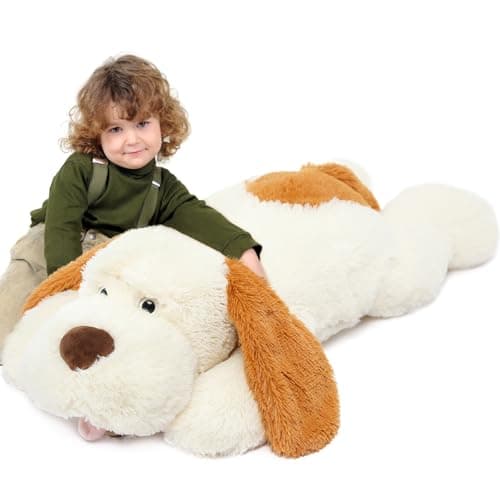 MorisMos Giant Dog Stuffed Animals 31inch Large Dog Plush Soft Big Puppy Pillow Toy Gifts for Kids Girls Boys White