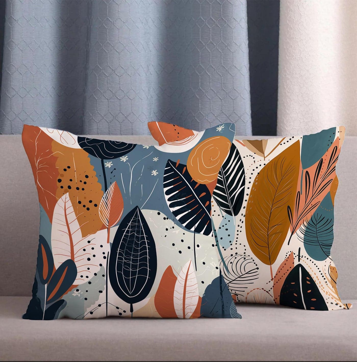 SCPmarts Flower Printed Cushion Cover Home Decorative Covers for Sofa Soft Solid Square Throw Pillow Cushion Covers Satin Set of 2 Cushion Covers Size 16 x 16 Inch (Theme 11)
