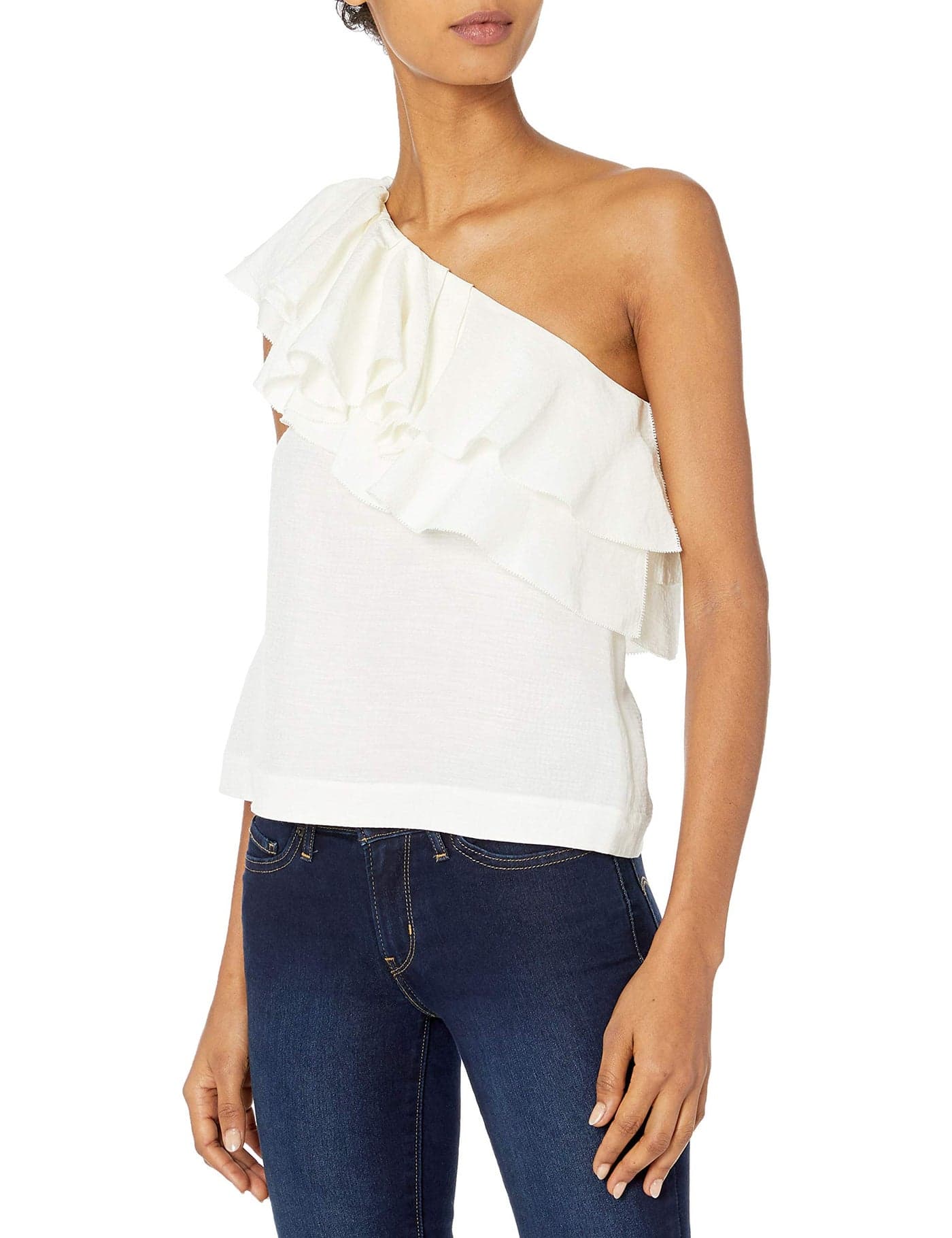 Rachel Zoe Women's Moe One-Shoulder Top, Ecru, 2