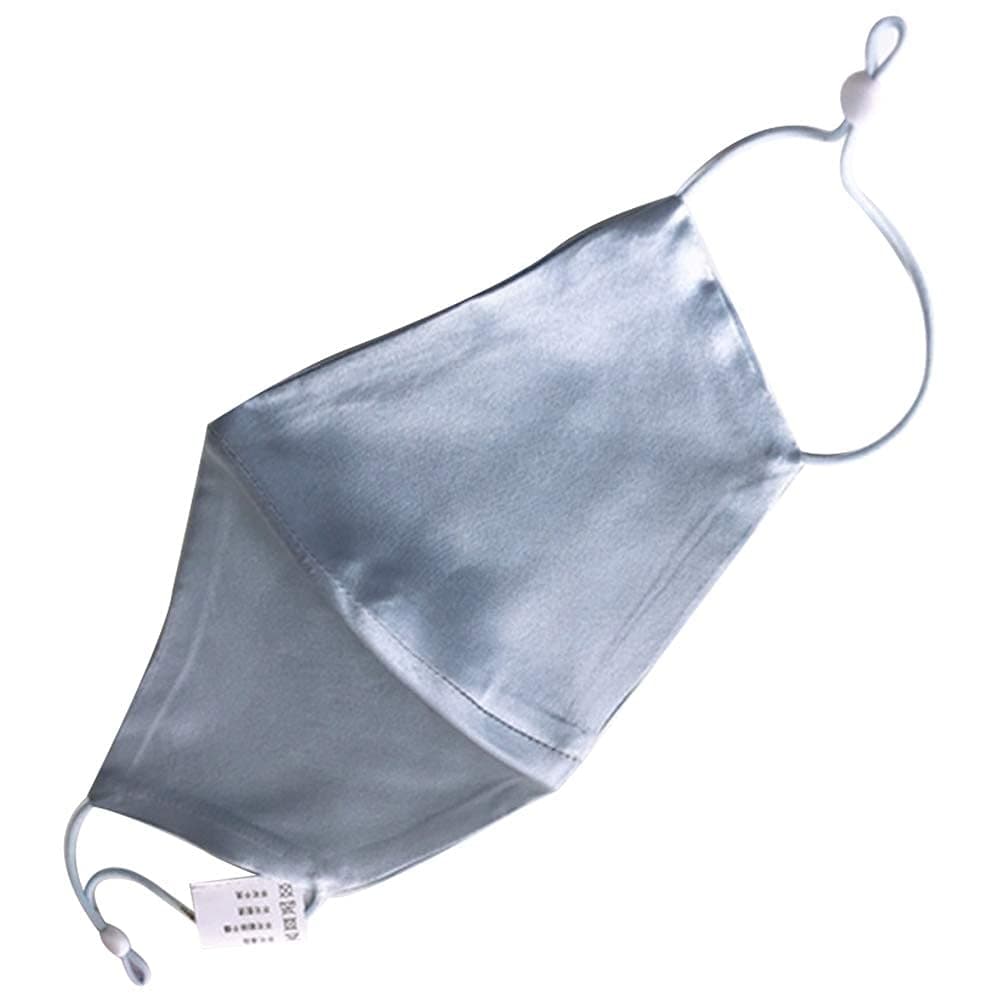 ROSEWARD 100 Mulberry Silk Face Mask with Filter Pocket Adjustable Ear Strap Blue