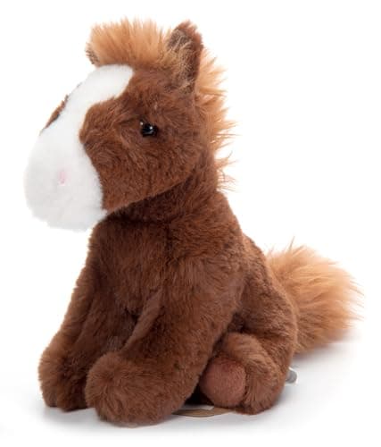 The Petting Zoo Horse Stuffed Animal Plushie Gifts for Kids Wild Onez Babiez Wildlife Animals Brown Horse Plush Toy 6 inches