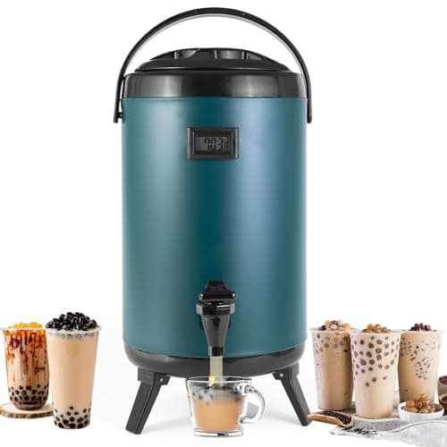 VorChef Hot Beverage Dispenser, Stainless Steel Insulated Beverage Dispenser Cold and Hot Drink dispenser with Thermometer– 12 Liters Water Dispenser with Spigot