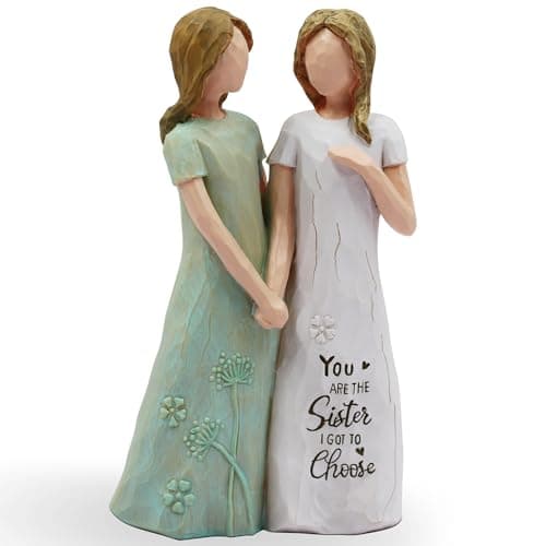 BORLESTA Friend Gifts Friendship Gifts for Women Youre The Sister I Got to Choose Friend Birthday Gift Sister Gift from Sister and Bestie Gift HandPainted FigureGreen