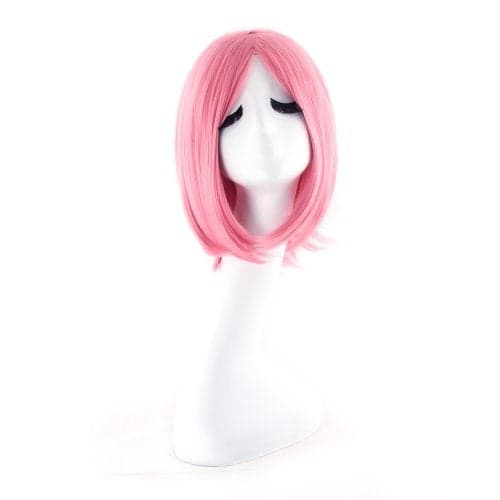 MapofBeauty 12"/30cm Fashion Unisex Short Straight Wig (Pink)