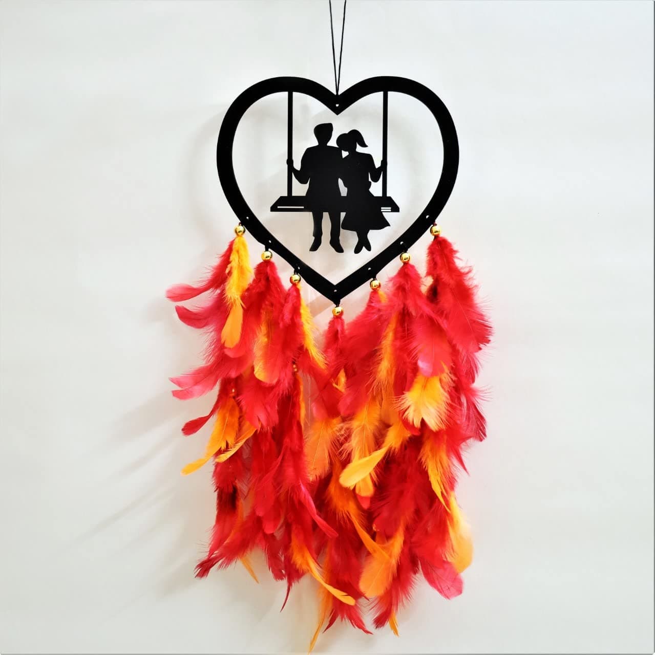 Artle Media Heart Shap Design Dream Catcher for Love Wall Hanging Car Hanging Home Dcor Bedroom Gift Party Couple DecorationValentine Day Decorative 15X35 Cm Medium