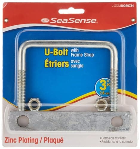 SeaSense U-Bolts with Frame Straps, 3-1/8-Inch x 3-5-Inch