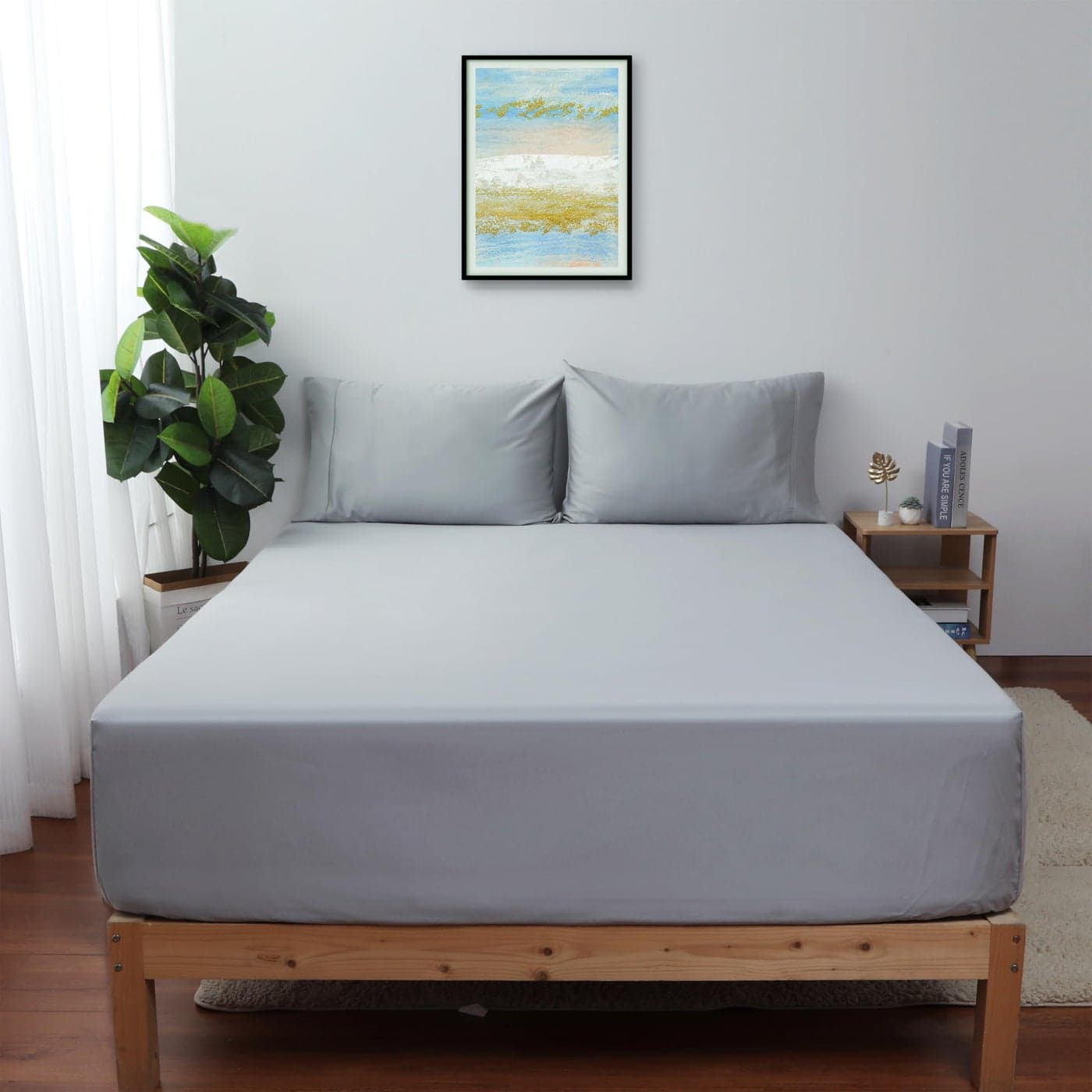 Queen Size Fitted Sheet Only Gray 100 Egyptian Cotton 600 Thread Count 16 Deep Pocket Premium Cotton Mattress Sheet 1 Bottom Sheet Only