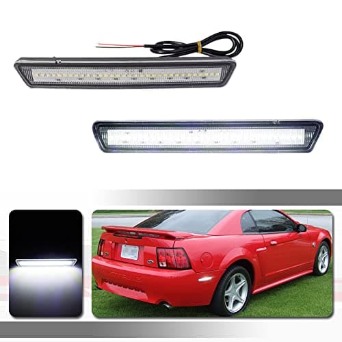 Tonsya For 1999 2000 2001 2002 2003 2004 Mustang Rear bumper side marker Reflectors lights Clear Lens White LED lamps